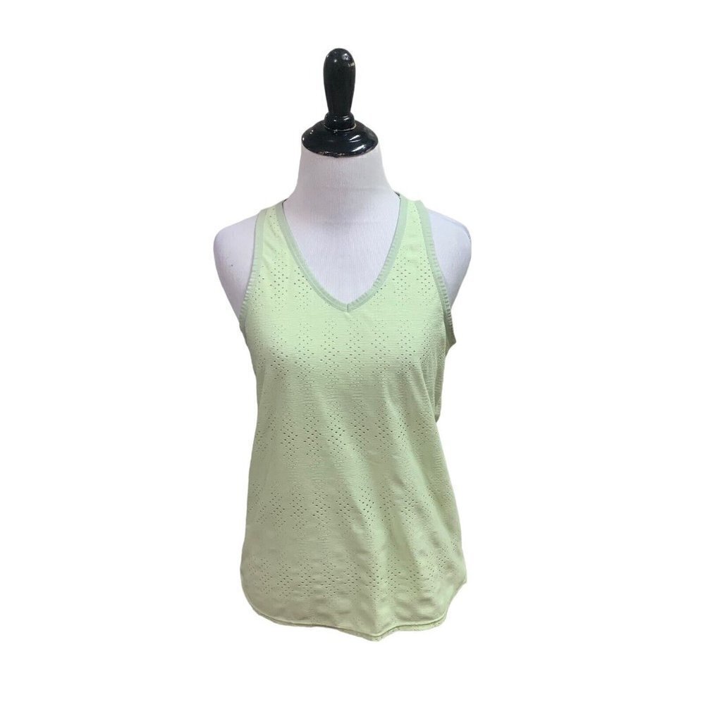 Athleta Women's S Small Limitless Laser Cut Mesh Athletic Tank Green # 982722